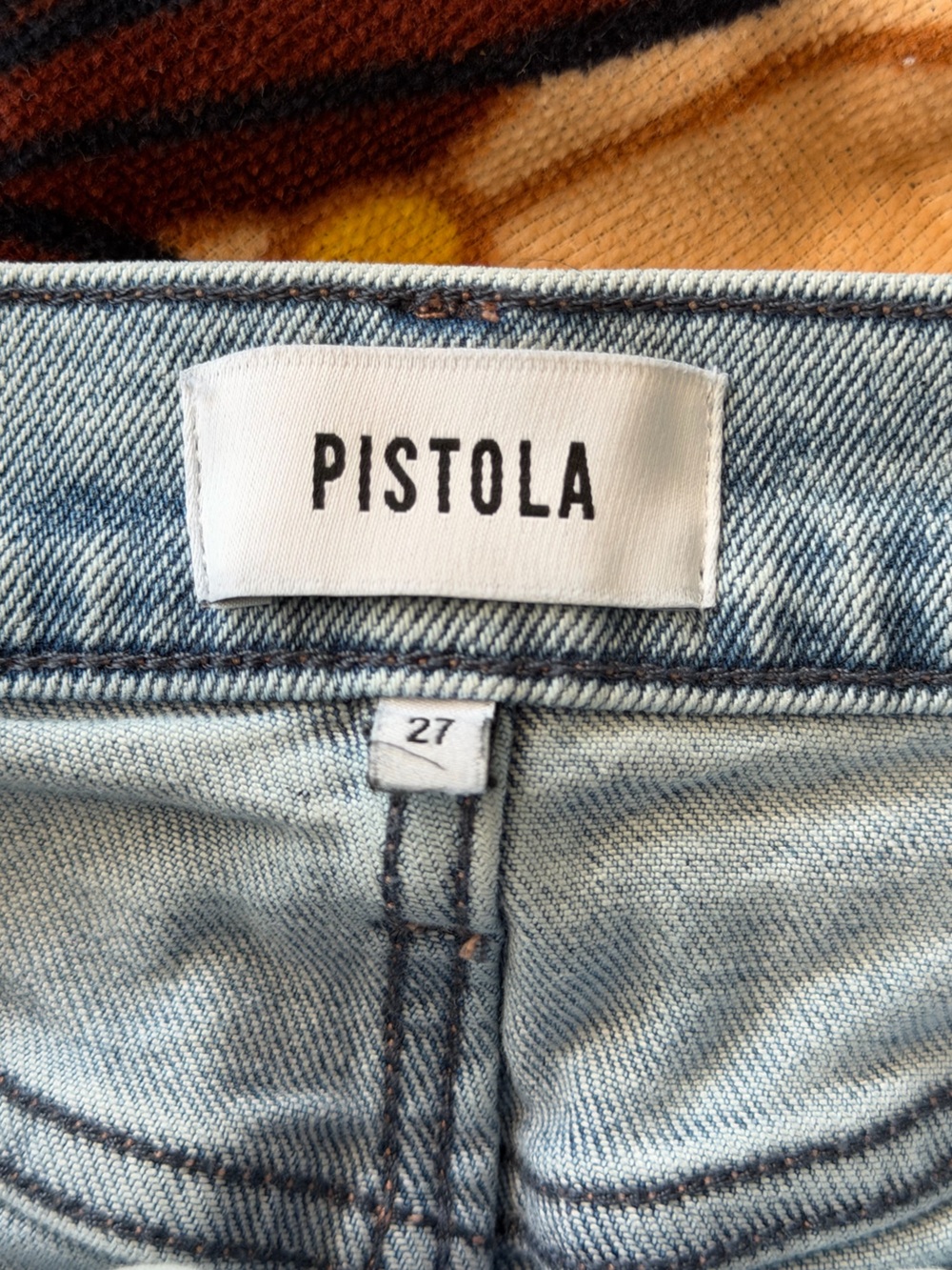 Pistola Eli High Arched Leg Barrel Wide Light Wash Women Size 27 - Picture 7 of 8